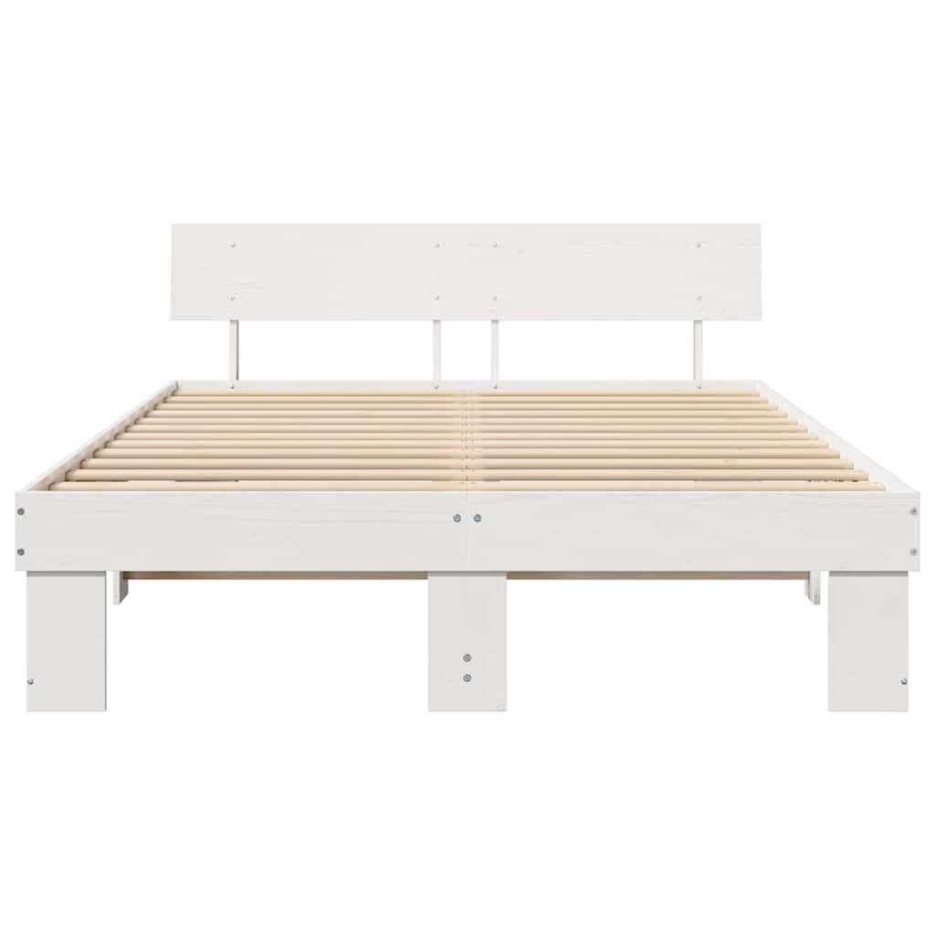 vidaXL Struttura del letto Bianco 140 x 200 cm Legno di pino massello