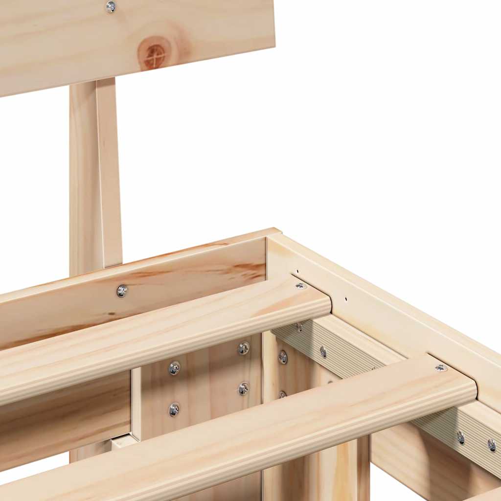 vidaXL Struttura del letto Marrone 120 x 200 cm Legno di pino massello