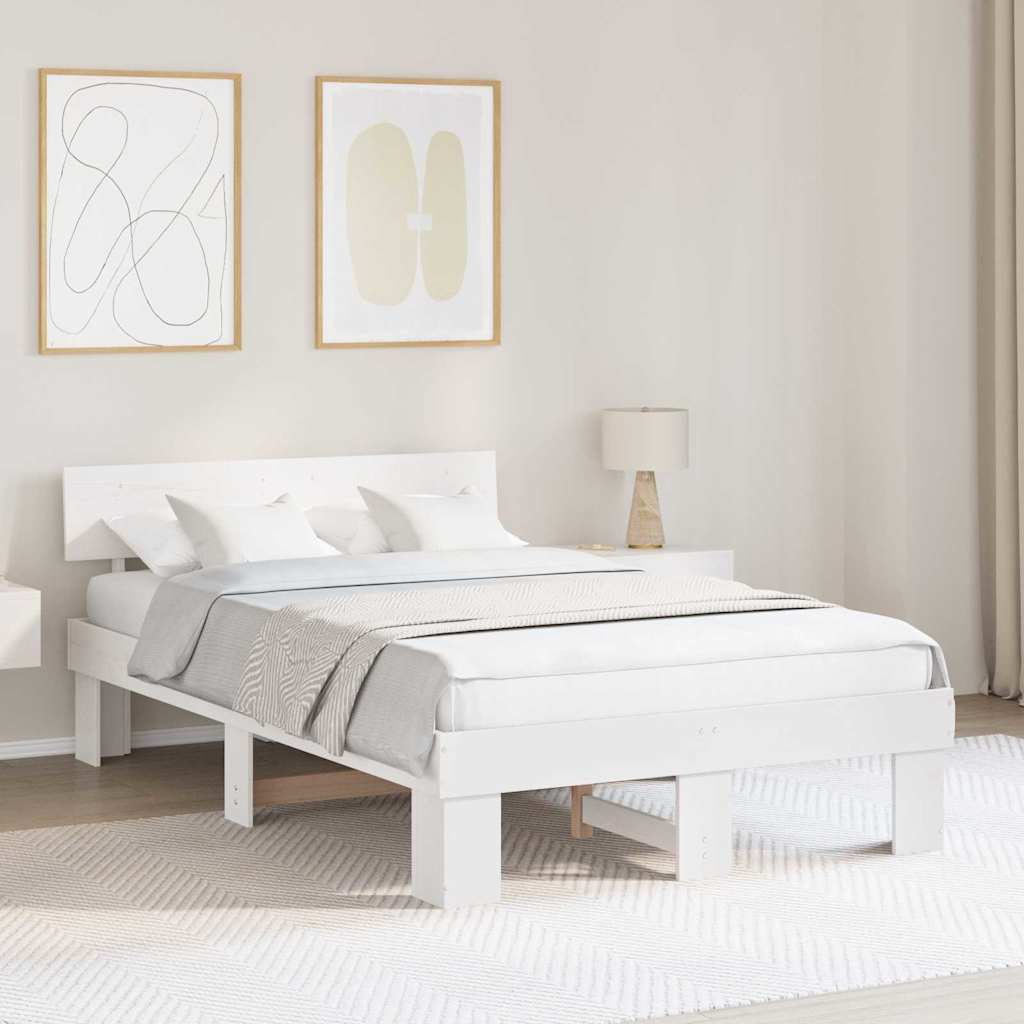 vidaXL Struttura del letto Bianco 120 x 200 cm Legno di pino massello