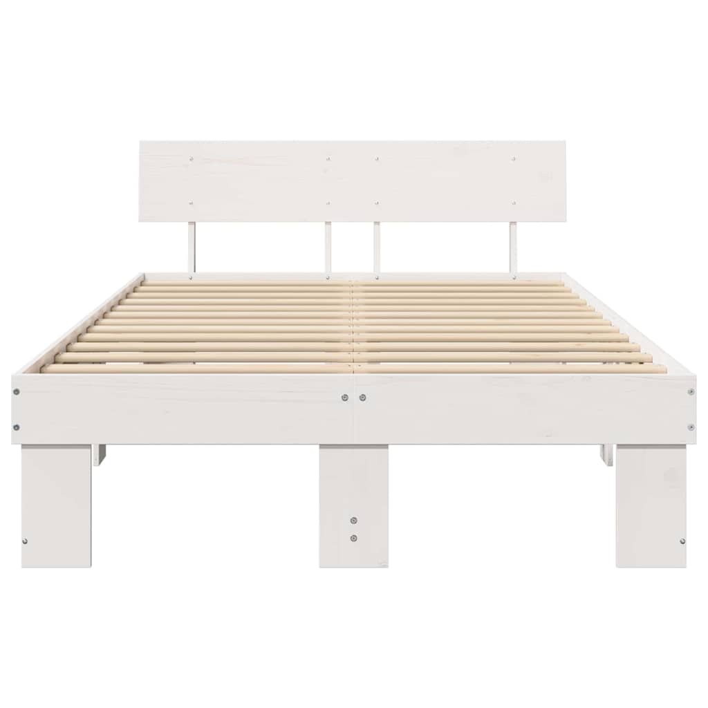 vidaXL Struttura del letto Bianco 120 x 200 cm Legno di pino massello