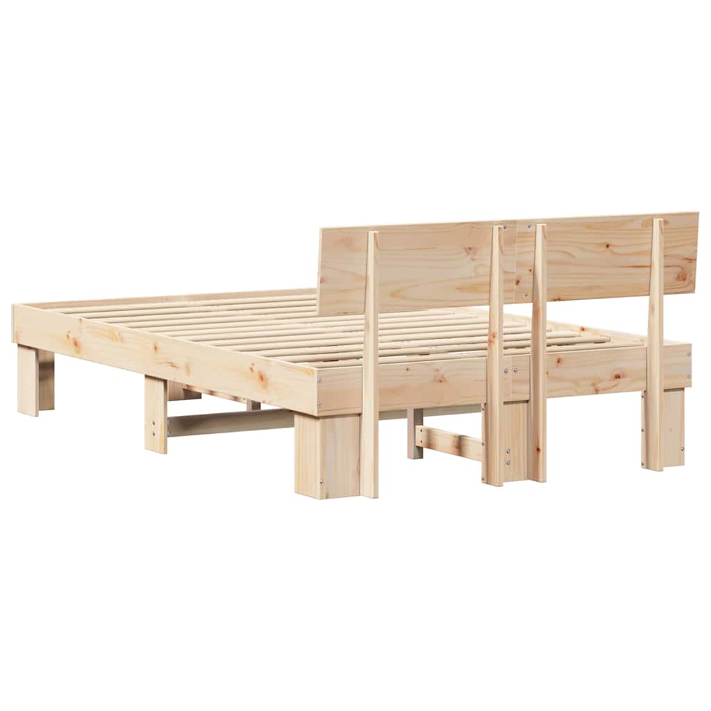 vidaXL Struttura del letto Marrone 140 x 190 cm Legno di pino massello
