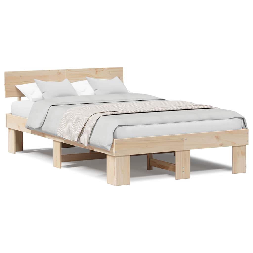 vidaXL Struttura del letto Marrone 140 x 190 cm Legno di pino massello
