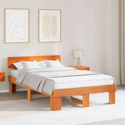 vidaXL Struttura del letto con testiera Cera marrone 135 x 190 cm