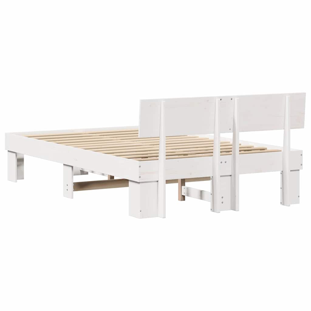 vidaXL Struttura del letto Bianco 120 x 190 cm Legno di pino massello