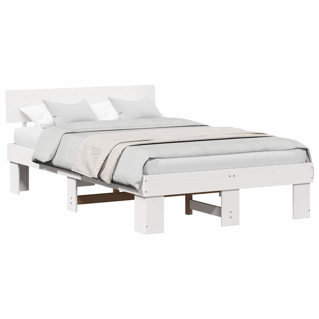 vidaXL Struttura del letto Bianco 120 x 190 cm Legno di pino massello