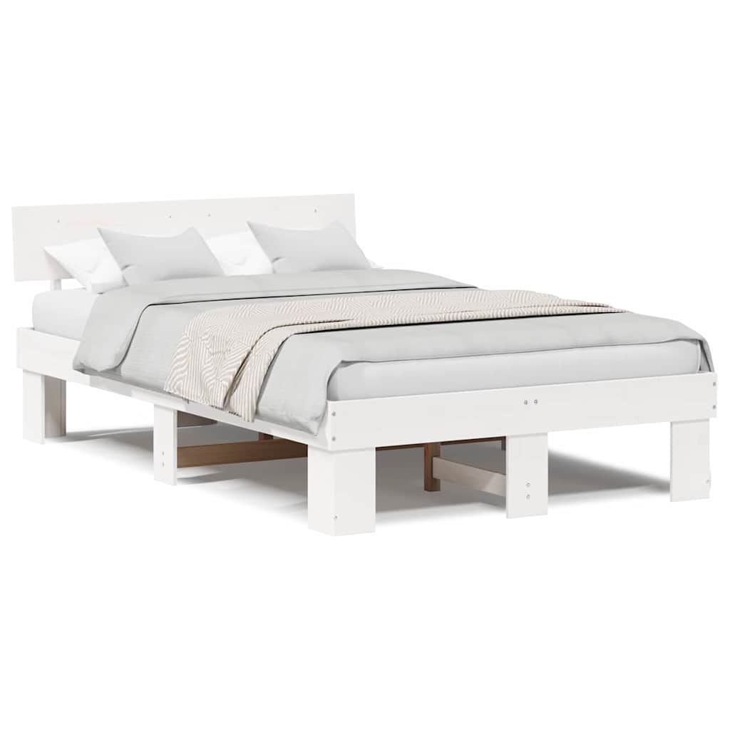 vidaXL Struttura del letto Bianco 120 x 190 cm Legno di pino massello