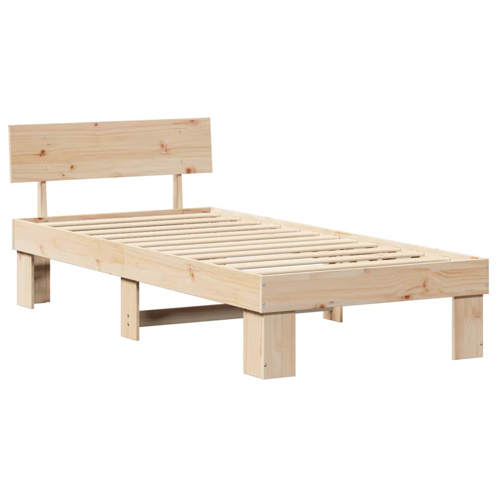 vidaXL Struttura del letto Marrone 100 x 200 cm Legno di pino massello