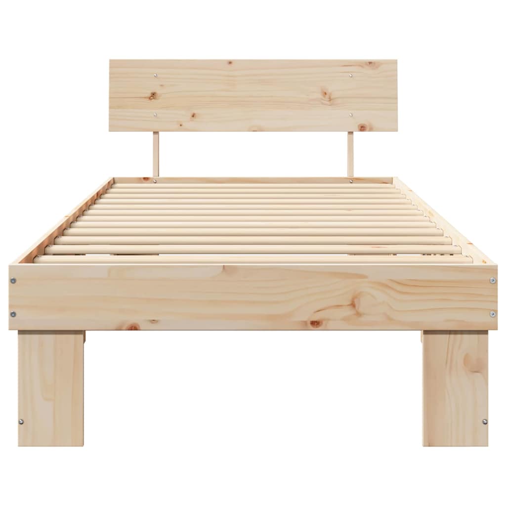 vidaXL Struttura del letto Marrone 100 x 200 cm Legno di pino massello