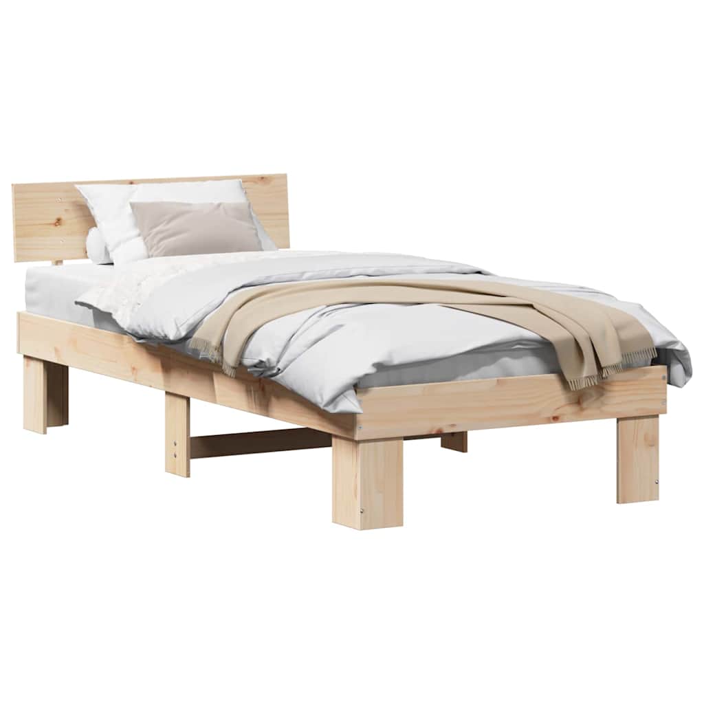 vidaXL Struttura del letto Marrone 100 x 200 cm Legno di pino massello