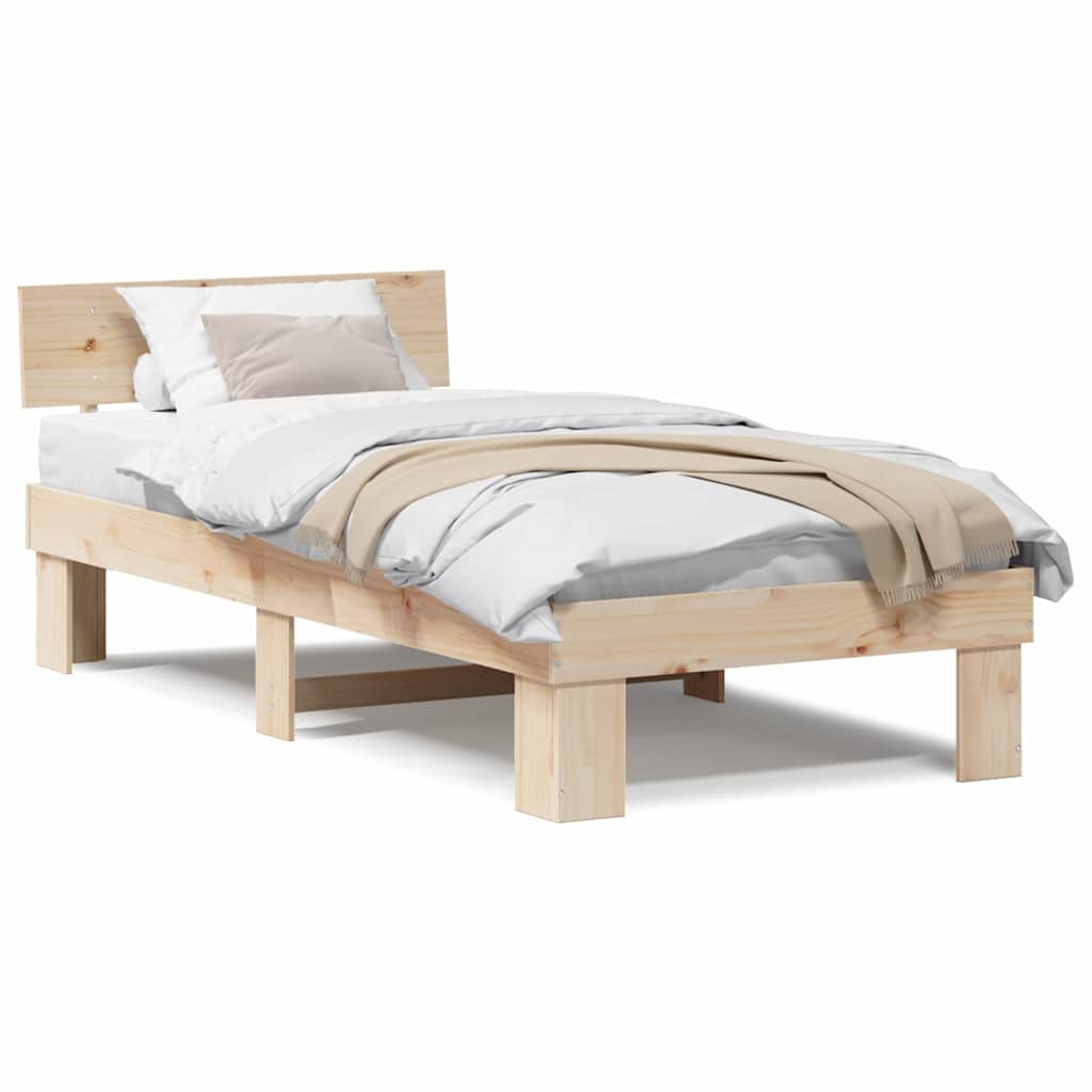 vidaXL Struttura del letto Marrone 90 x 200 cm Legno di pino massello
