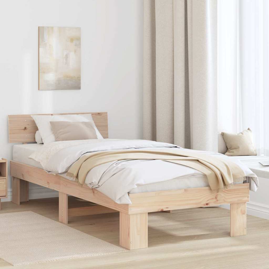 vidaXL Struttura del letto Marrone 80 x 200 cm Legno di pino massello