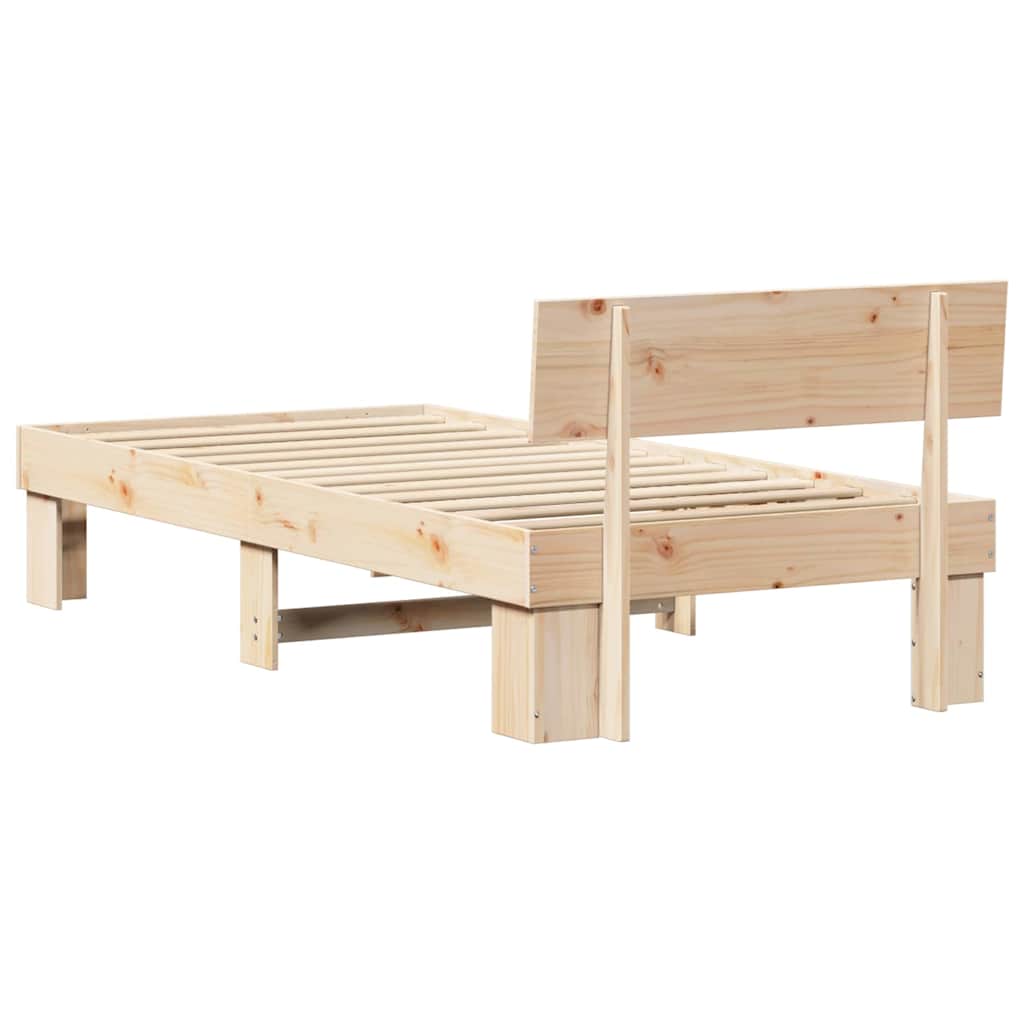 vidaXL Struttura del letto Marrone 90 x 190 cm Legno di pino massello
