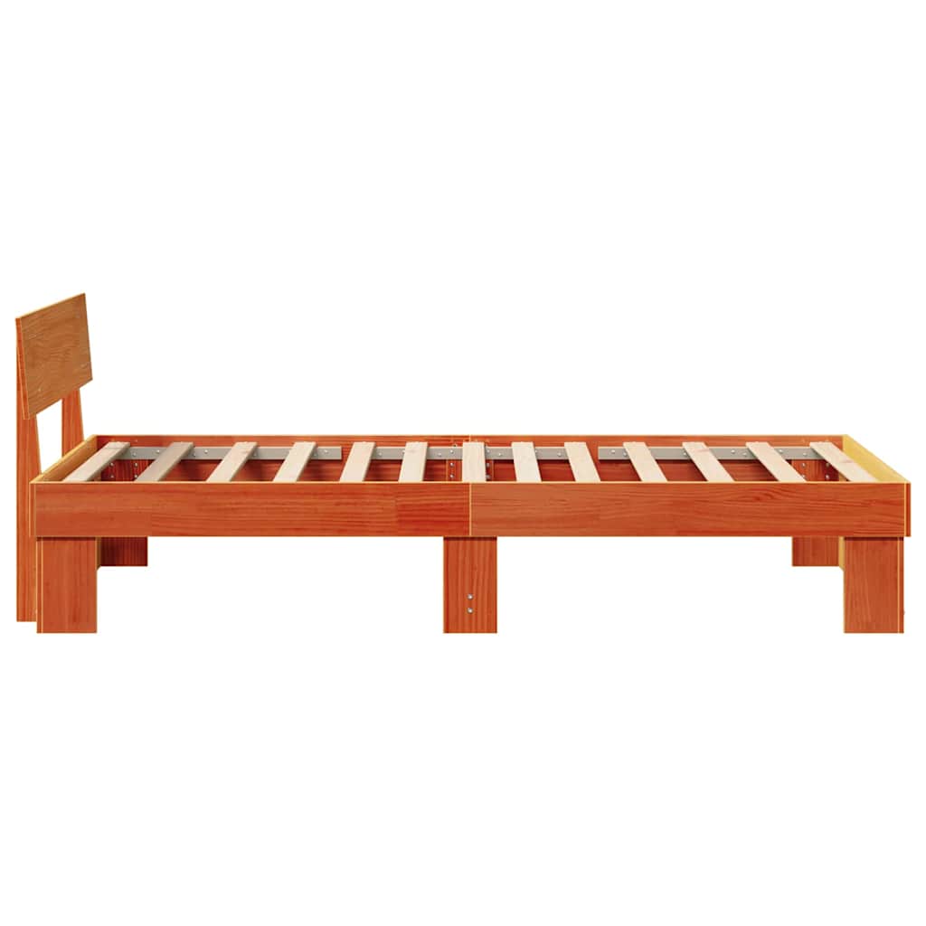 vidaXL Struttura del letto con testiera Cera marrone 90 x 190 cm