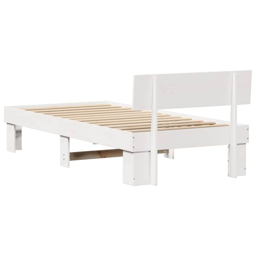vidaXL Struttura del letto Bianco 75 x 190 cm Legno di pino massello