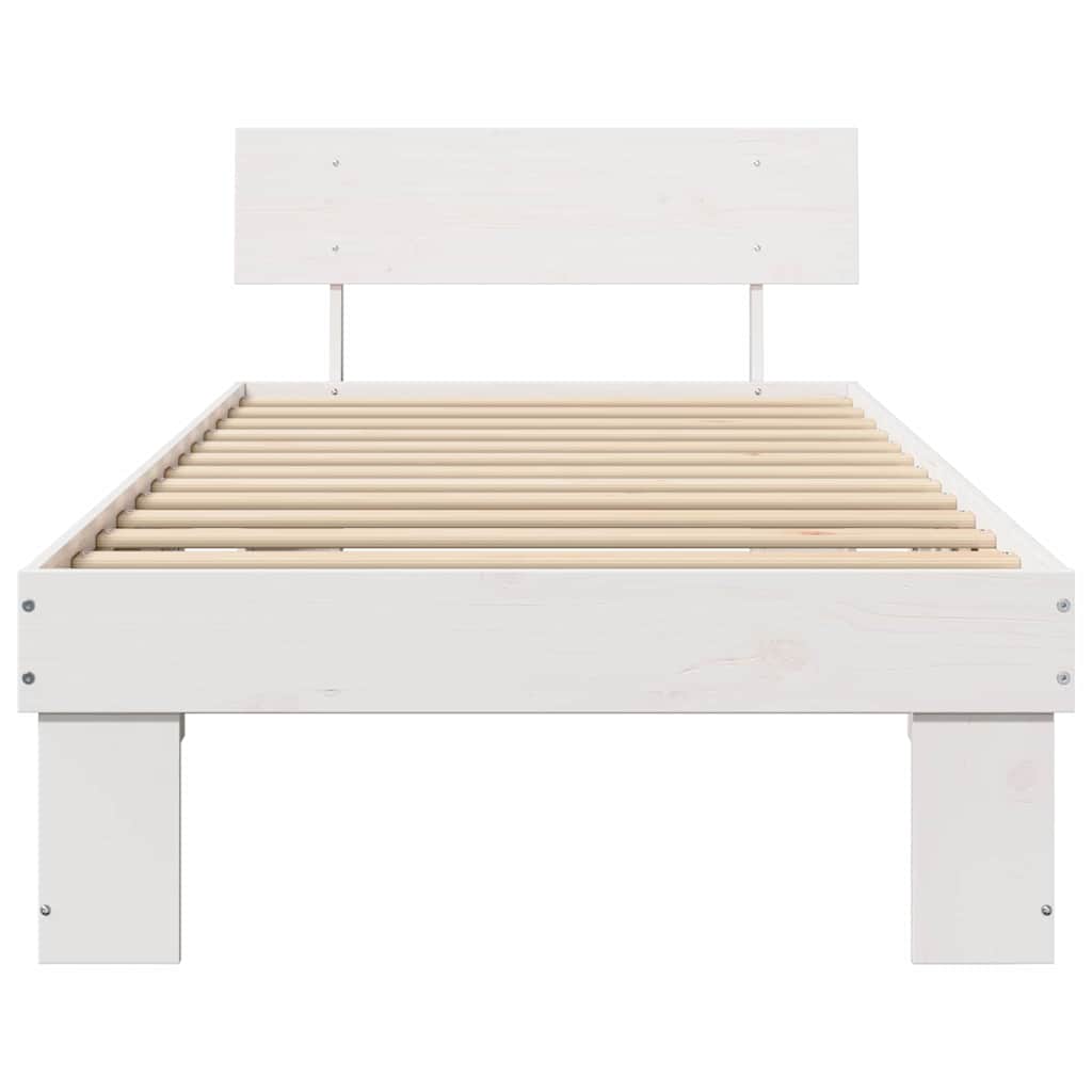 vidaXL Struttura del letto Bianco 75 x 190 cm Legno di pino massello