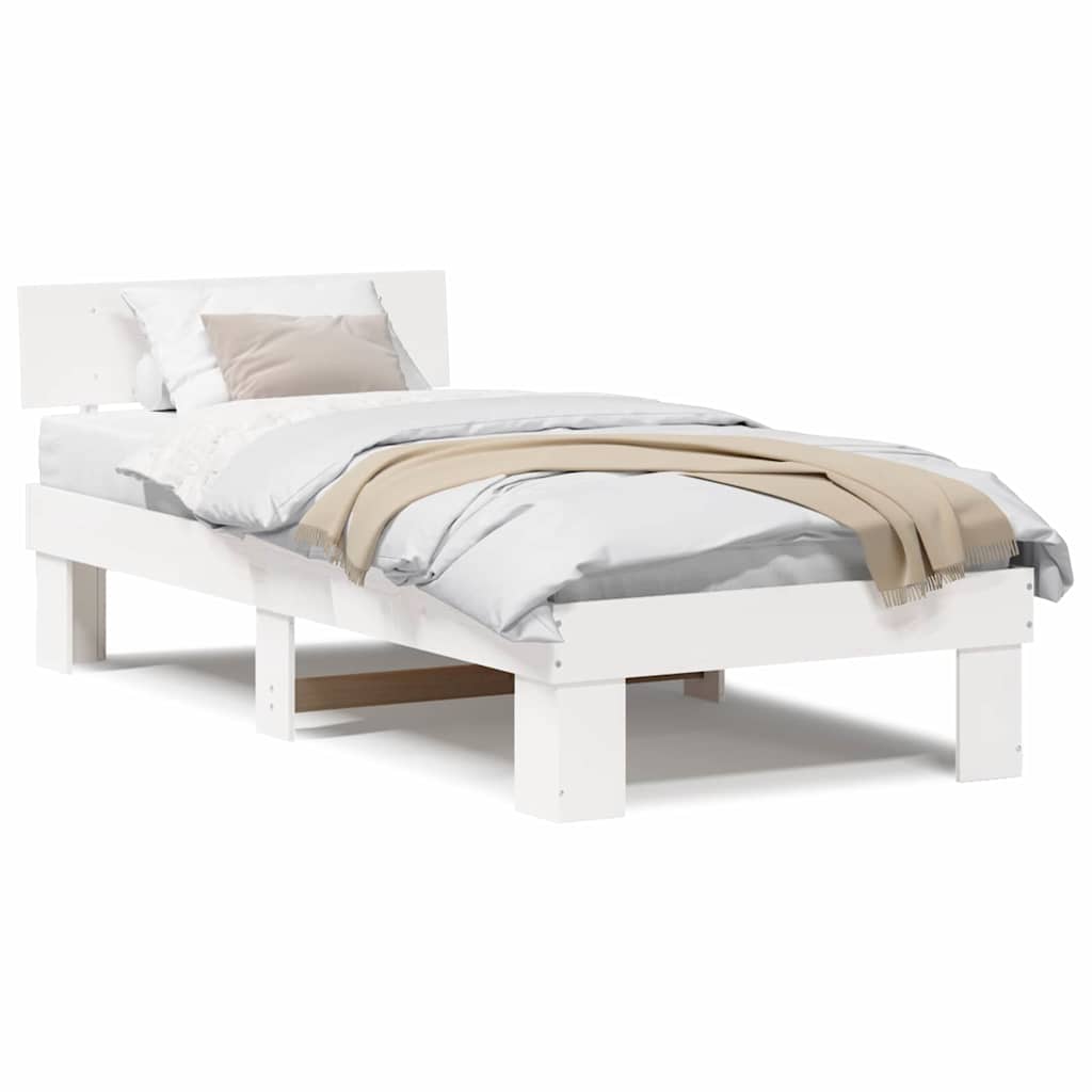 vidaXL Struttura del letto Bianco 75 x 190 cm Legno di pino massello