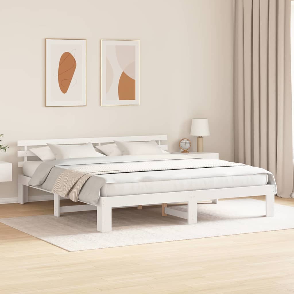 vidaXL Struttura del letto Bianco 180 x 200 cm Legno massello di pino