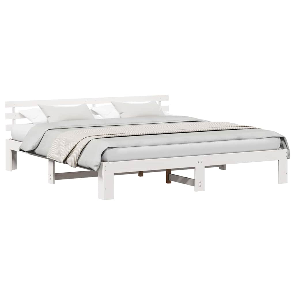 vidaXL Struttura del letto Bianco 180 x 200 cm Legno massello di pino
