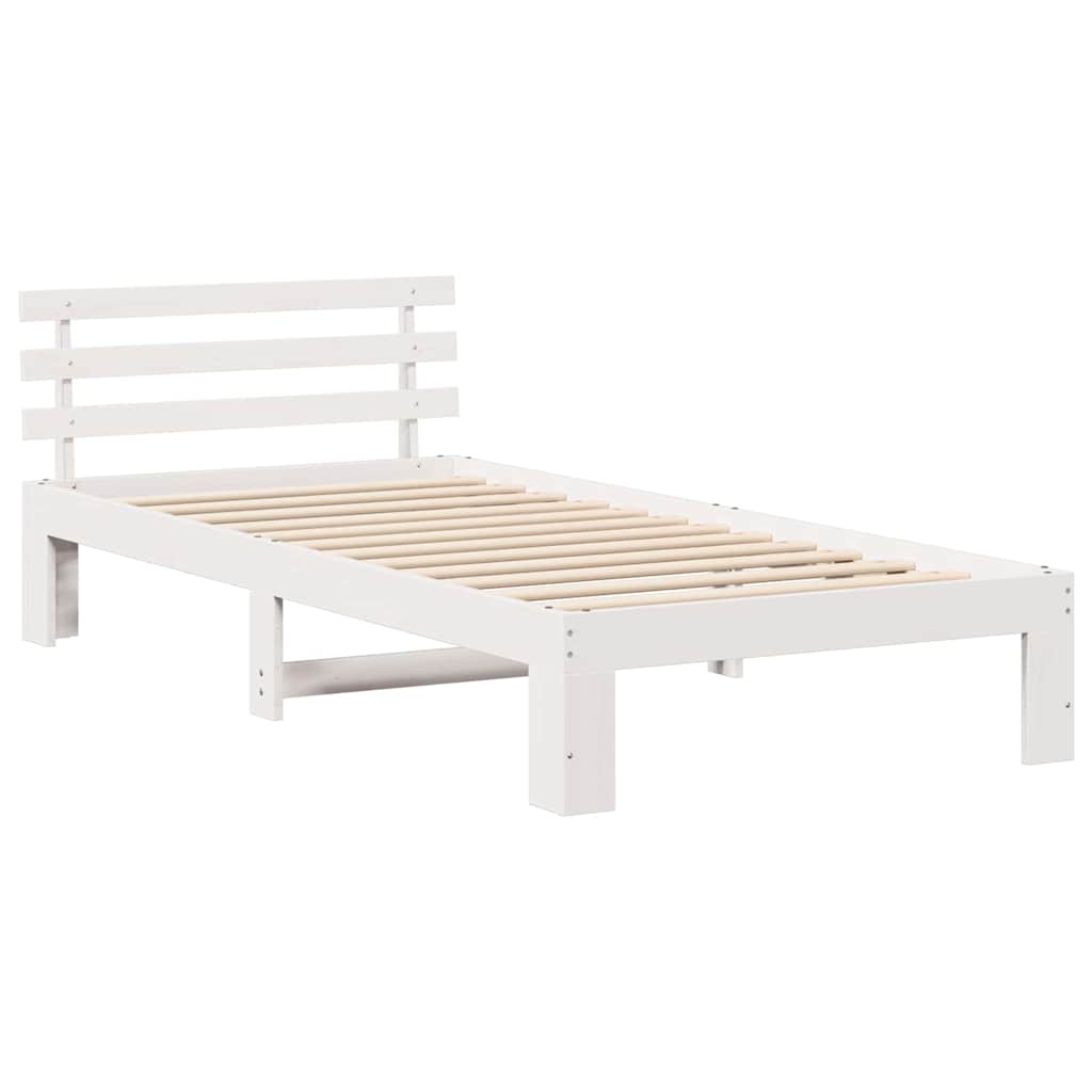 vidaXL Struttura del letto Bianco 75 x 190 cm Legno massello di pino