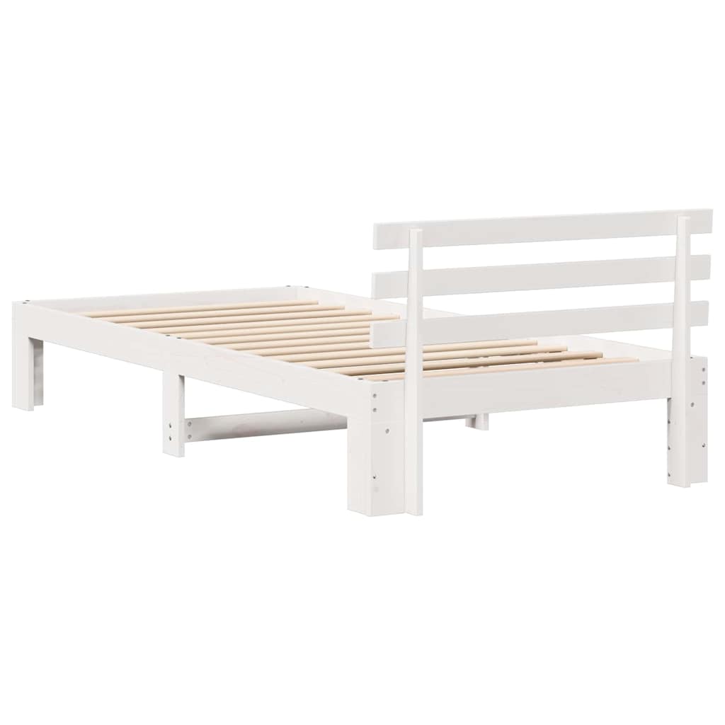 vidaXL Struttura del letto Bianco 75 x 190 cm Legno massello di pino