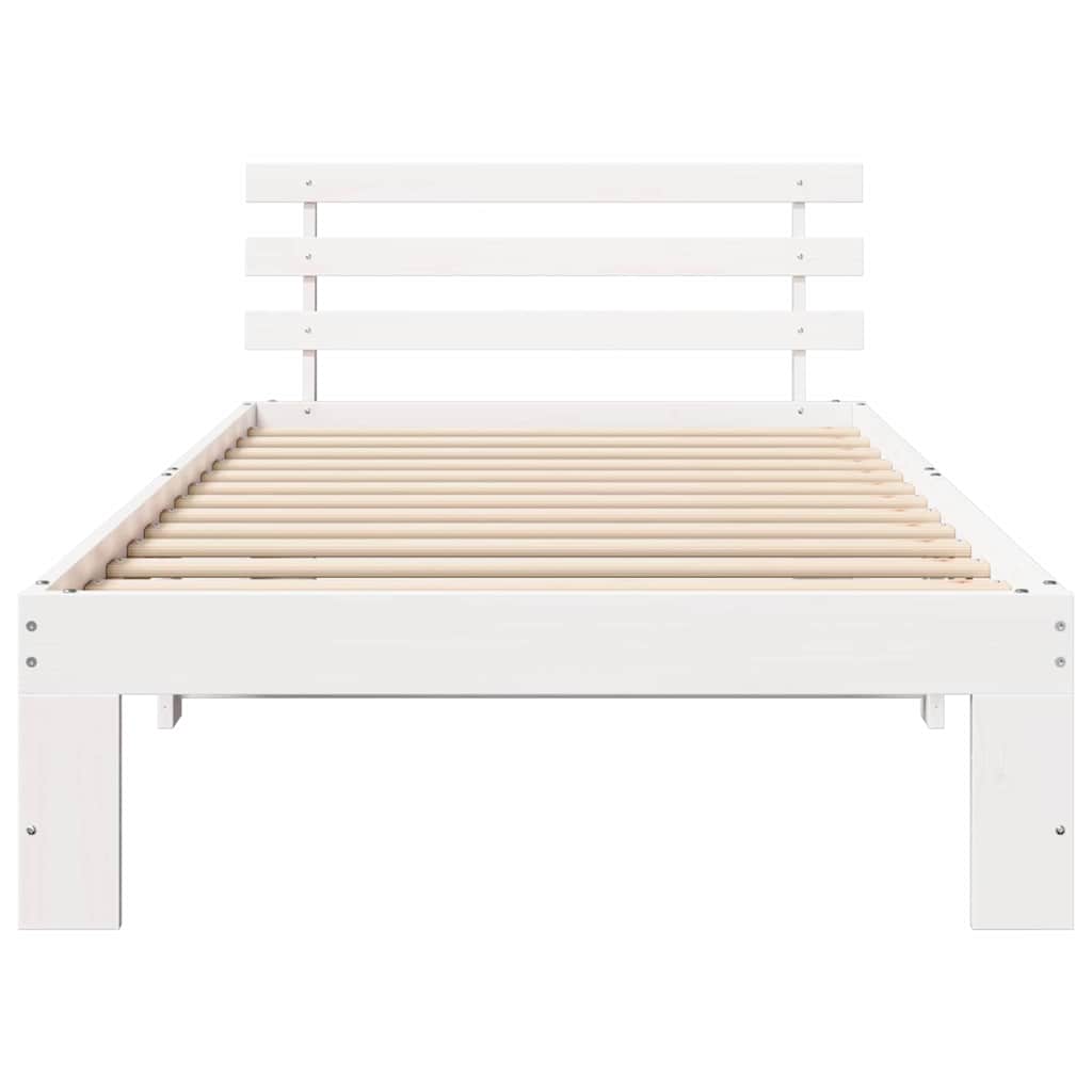 vidaXL Struttura del letto Bianco 75 x 190 cm Legno massello di pino