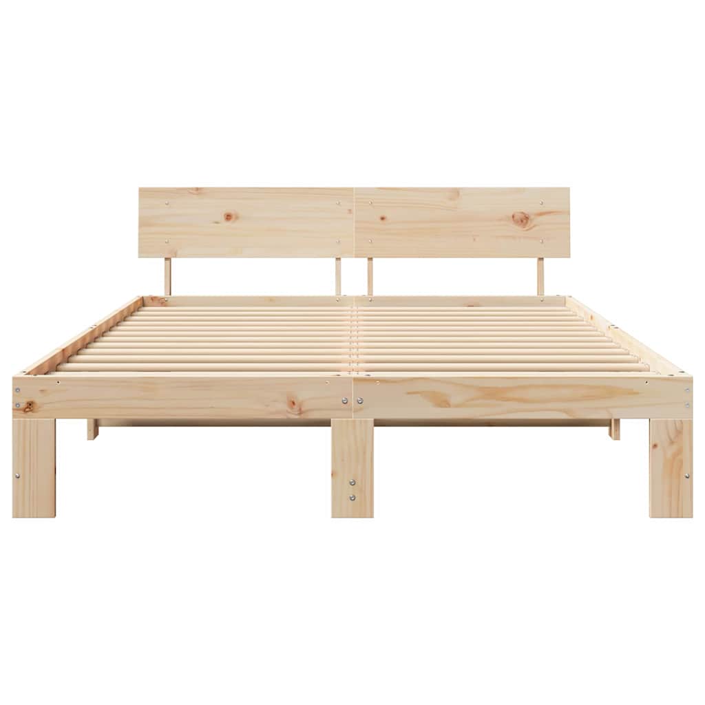 vidaXL Struttura del letto Marrone 140 x 200 cm Legno massello di pino