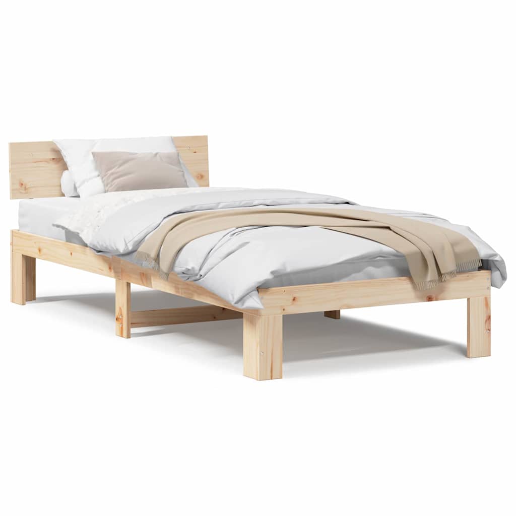 vidaXL Struttura del letto Marrone 75 x 190 cm Legno massello di pino