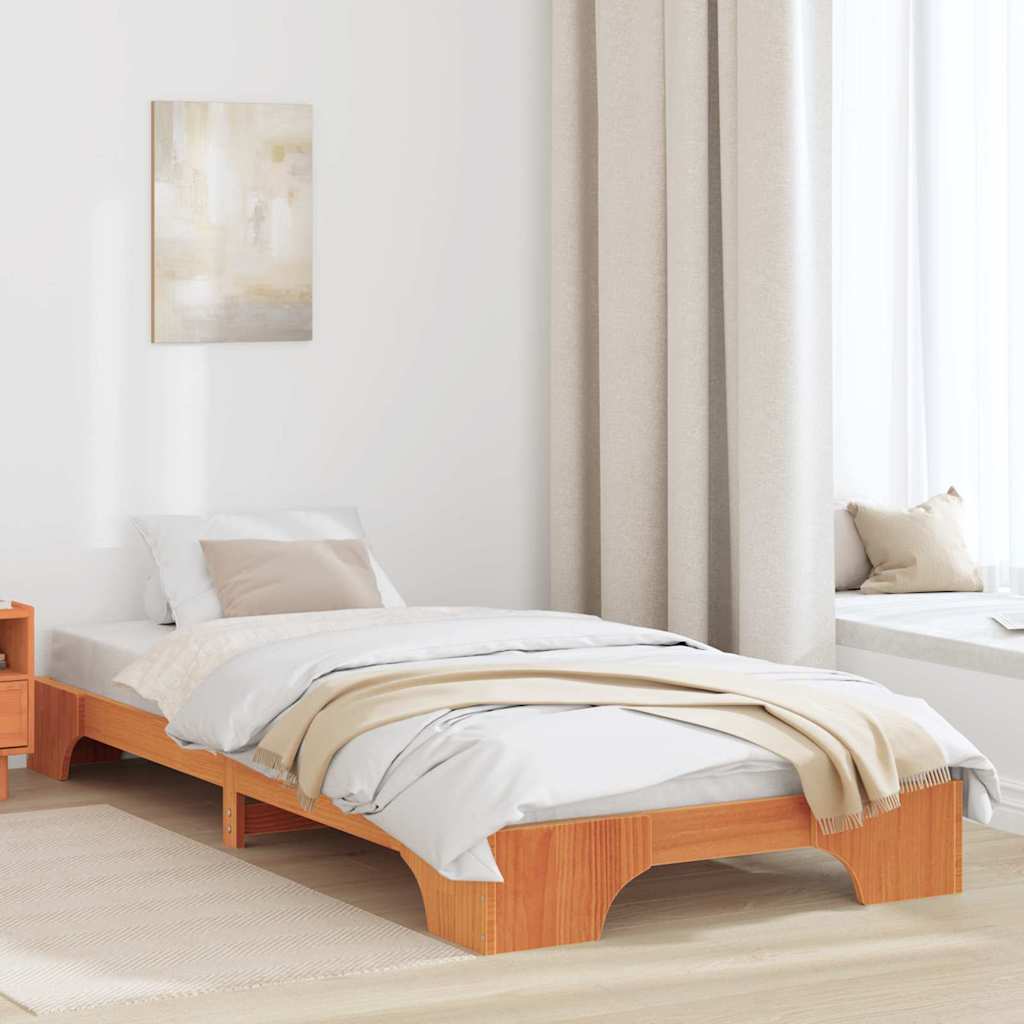vidaXL Struttura del letto Cera marrone 207 x 107 x 17 cm