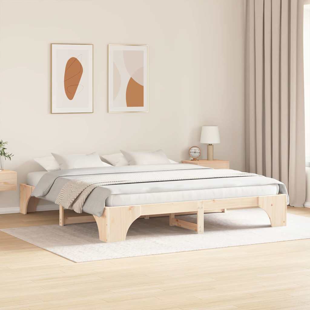 vidaXL Struttura del letto Pino massello 207 x 207 x 30 cm