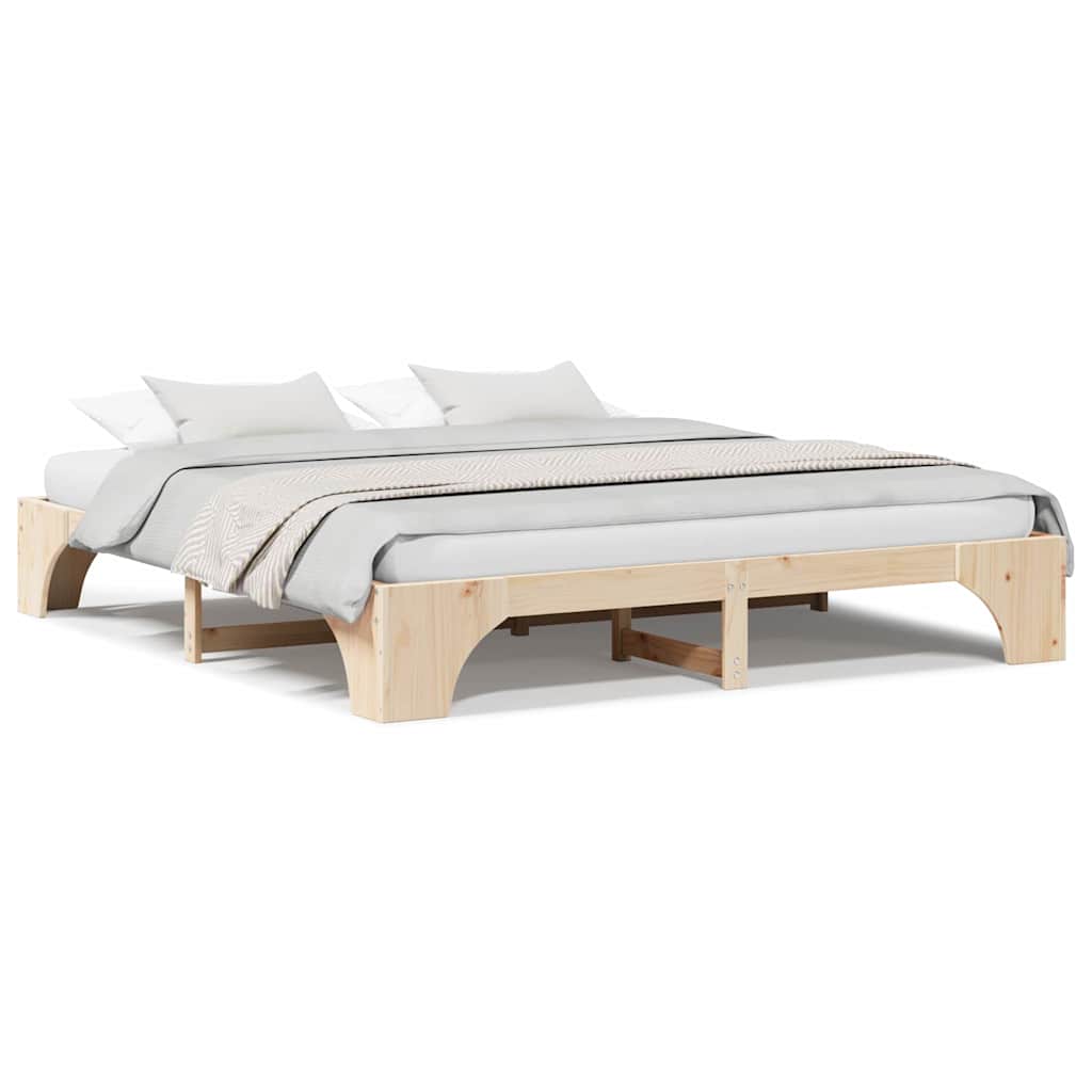vidaXL Struttura del letto Pino massello 207 x 207 x 30 cm
