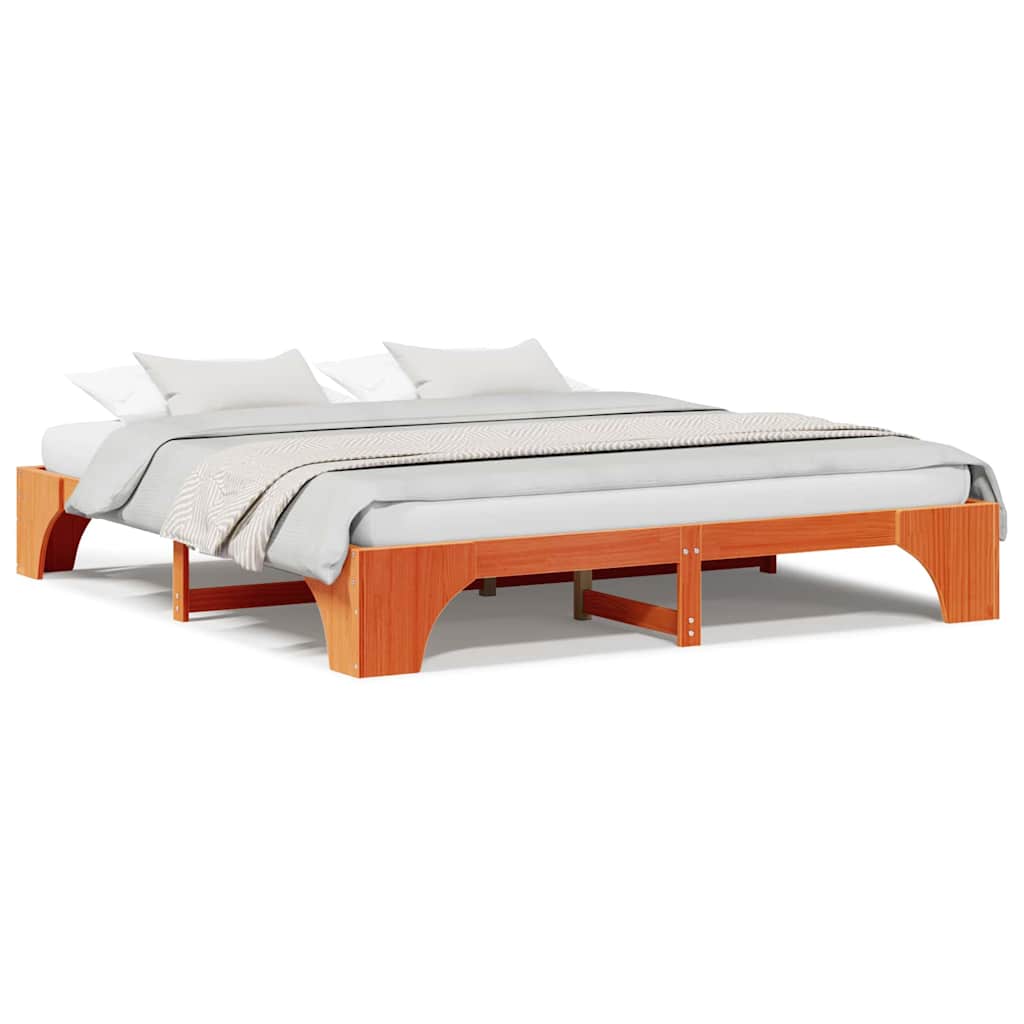 vidaXL Struttura del letto Cera marrone 207 x 207 x 30 cm
