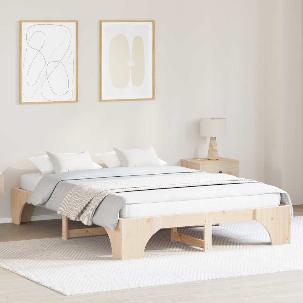 vidaXL Struttura del letto Pino massello 207 x 157 x 30 cm