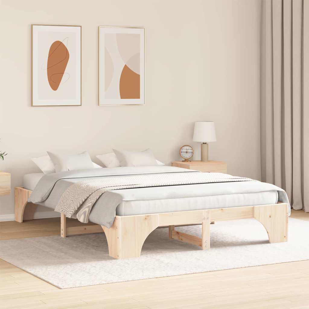 vidaXL Struttura del letto Pino massello 207 x 157 x 30 cm
