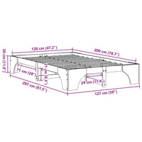 Struttura del letto Naturale 120 x 200 cm Pino massello 872947
