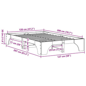 Struttura del letto Naturale 120 x 200 cm Pino massello 872947