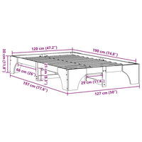 Struttura del letto Bianco 120 x 190 cm Pino massello 872957