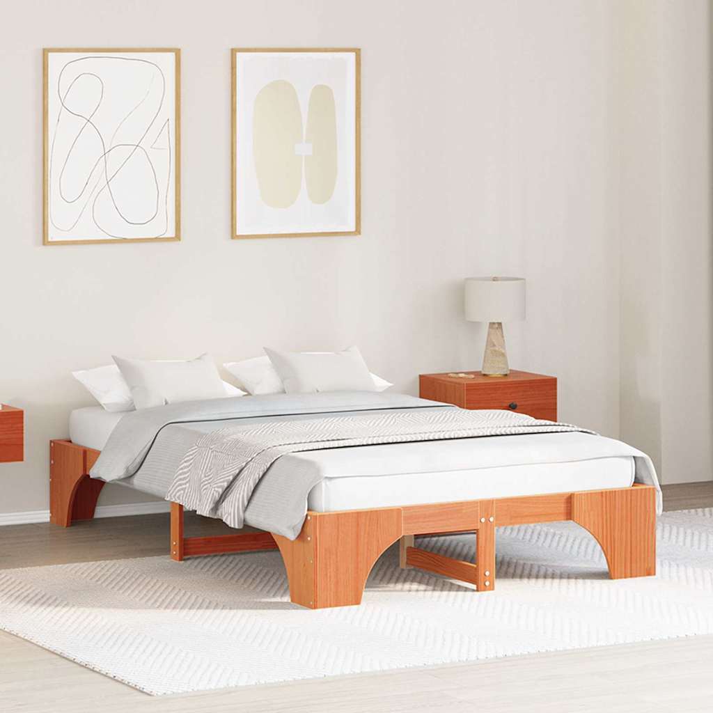 vidaXL Struttura del letto Cera marrone 197 x 127 x 30 cm