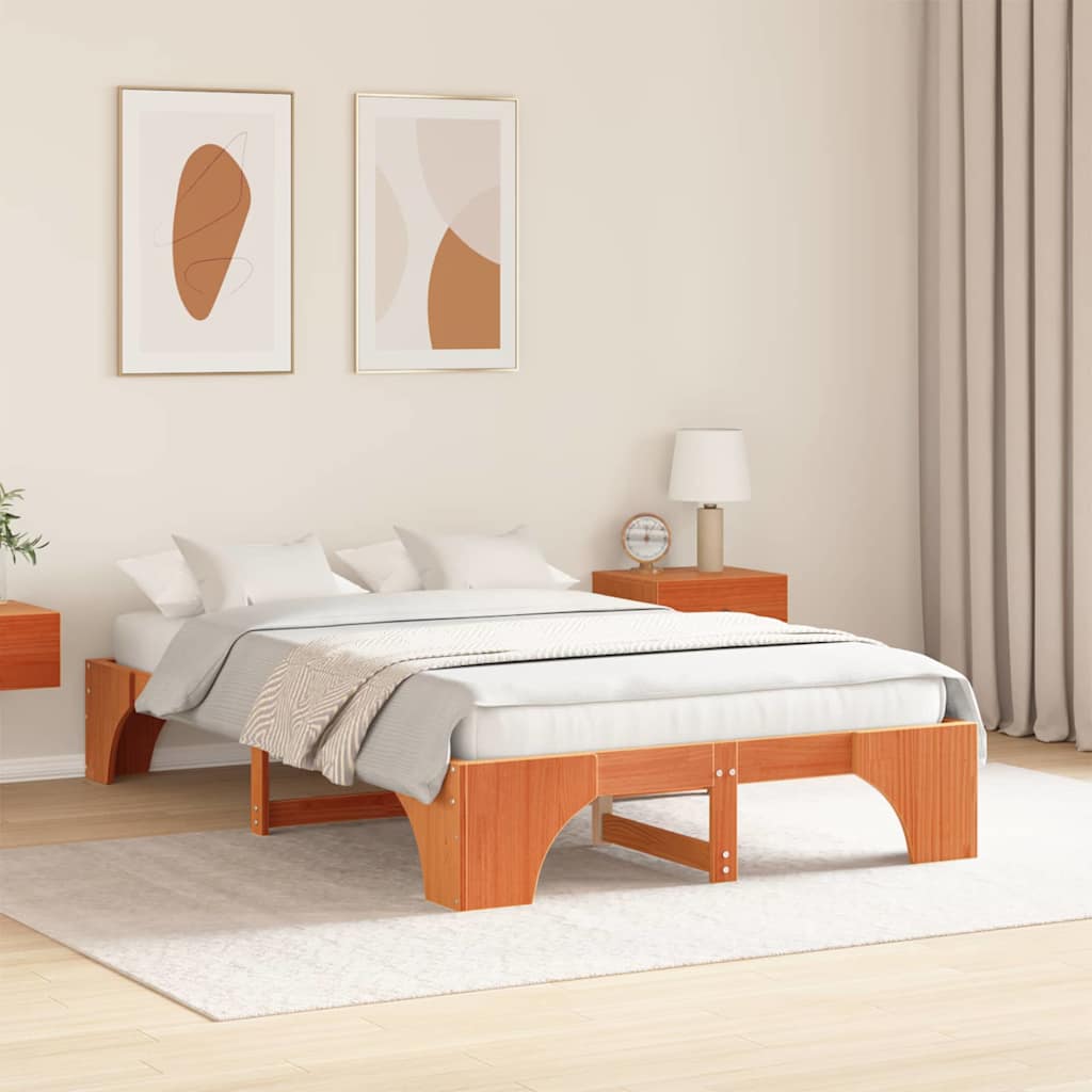 vidaXL Struttura del letto Cera marrone 197 x 127 x 30 cm