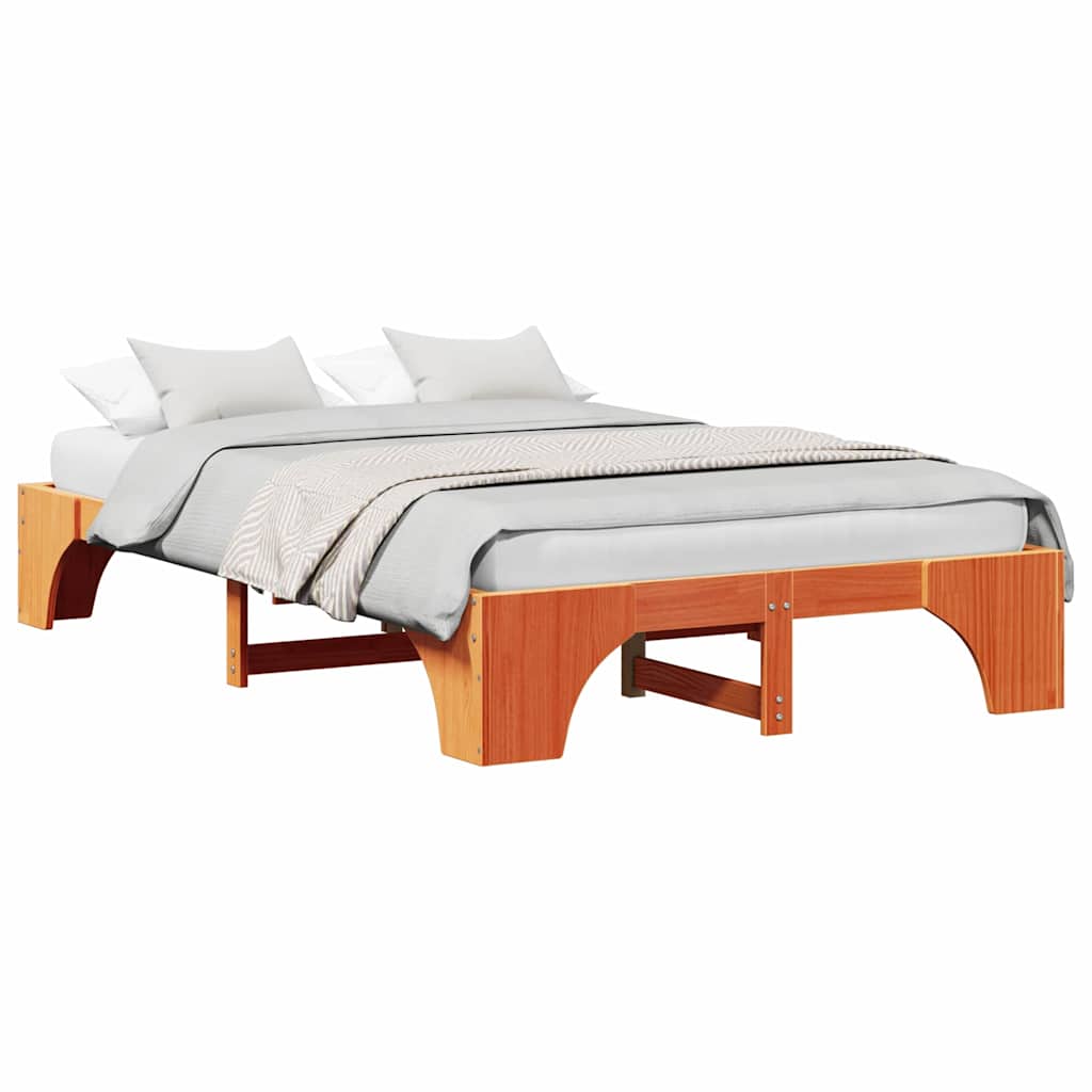 vidaXL Struttura del letto Cera marrone 197 x 127 x 30 cm