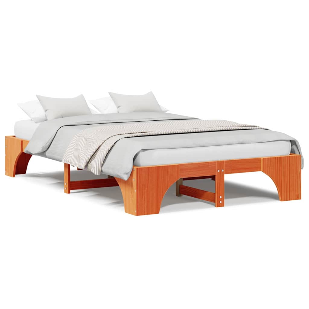 vidaXL Struttura del letto Cera marrone 197 x 127 x 30 cm