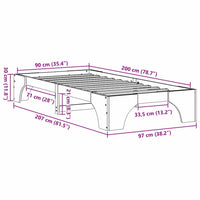 Struttura del letto Marrone cerato 90 x 200 cm Pino massello 872964