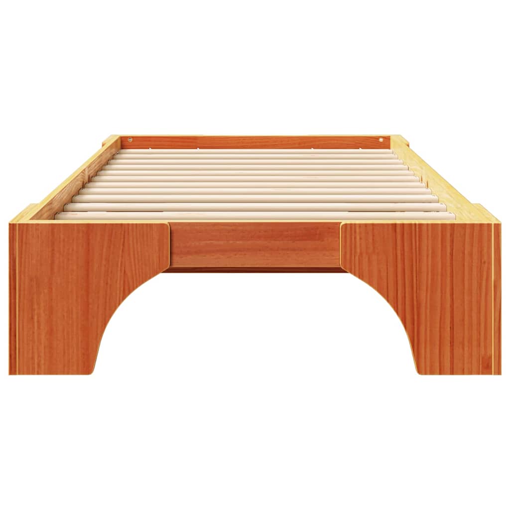 vidaXL Struttura del letto Cera marrone 80 x 200 cm
