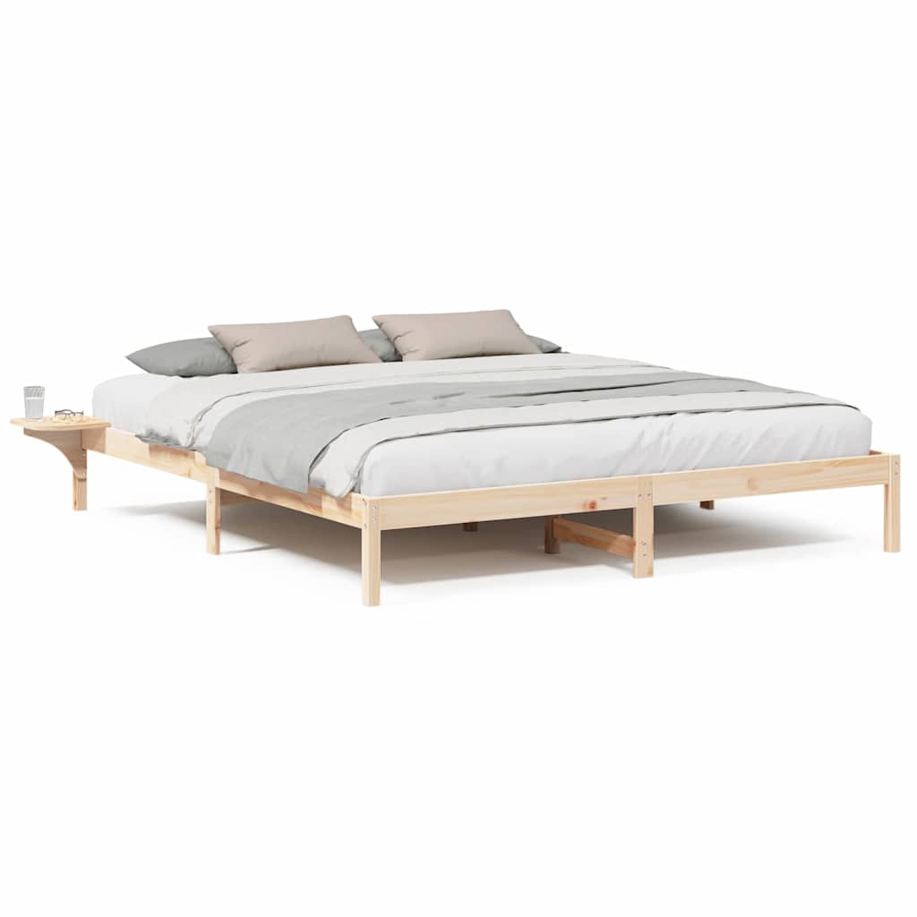 vidaXL Rete letto con comodini Marrone Marrone