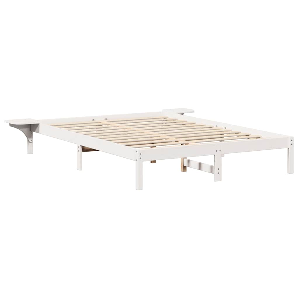 vidaXL Rete letto con comodini Bianco Bianco