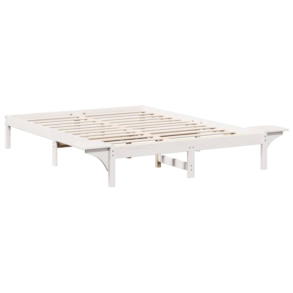 vidaXL Rete letto con comodini Bianco Bianco