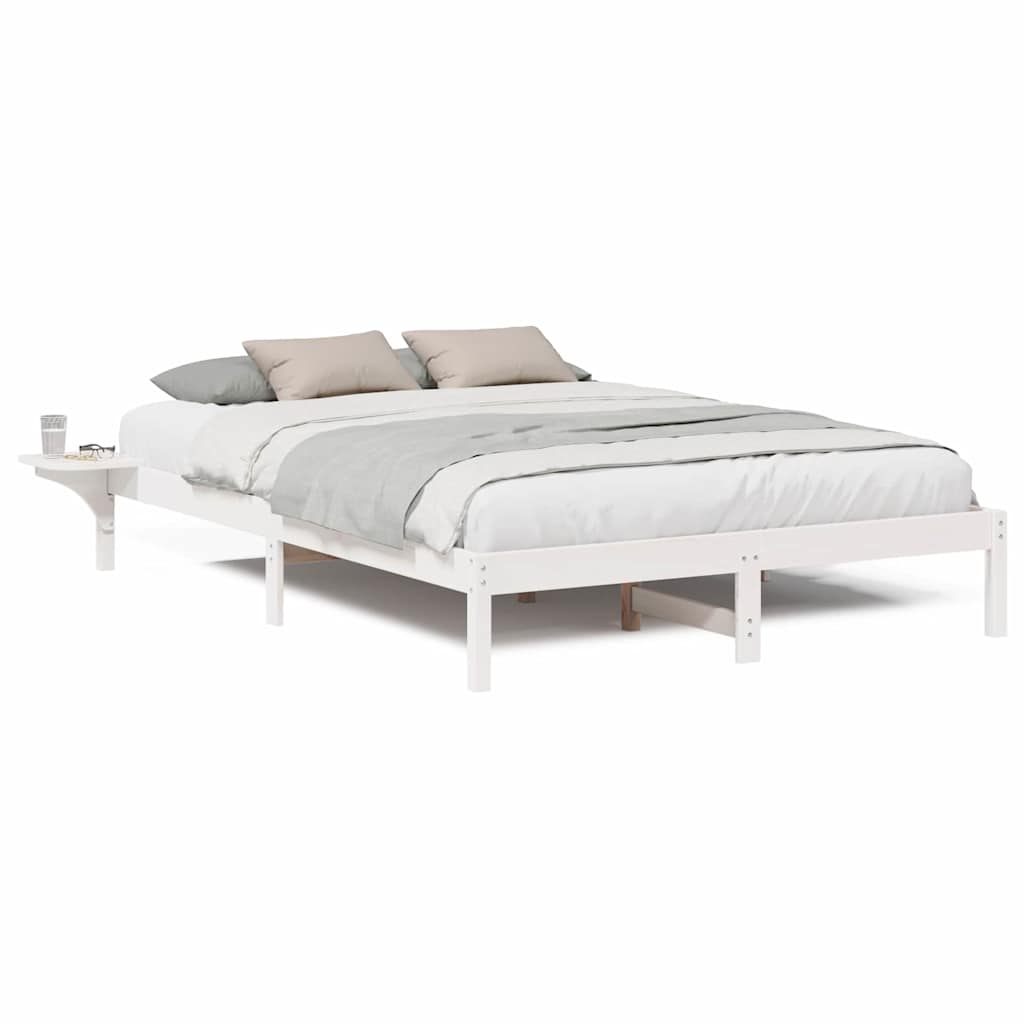 vidaXL Rete letto con comodini Bianco Bianco