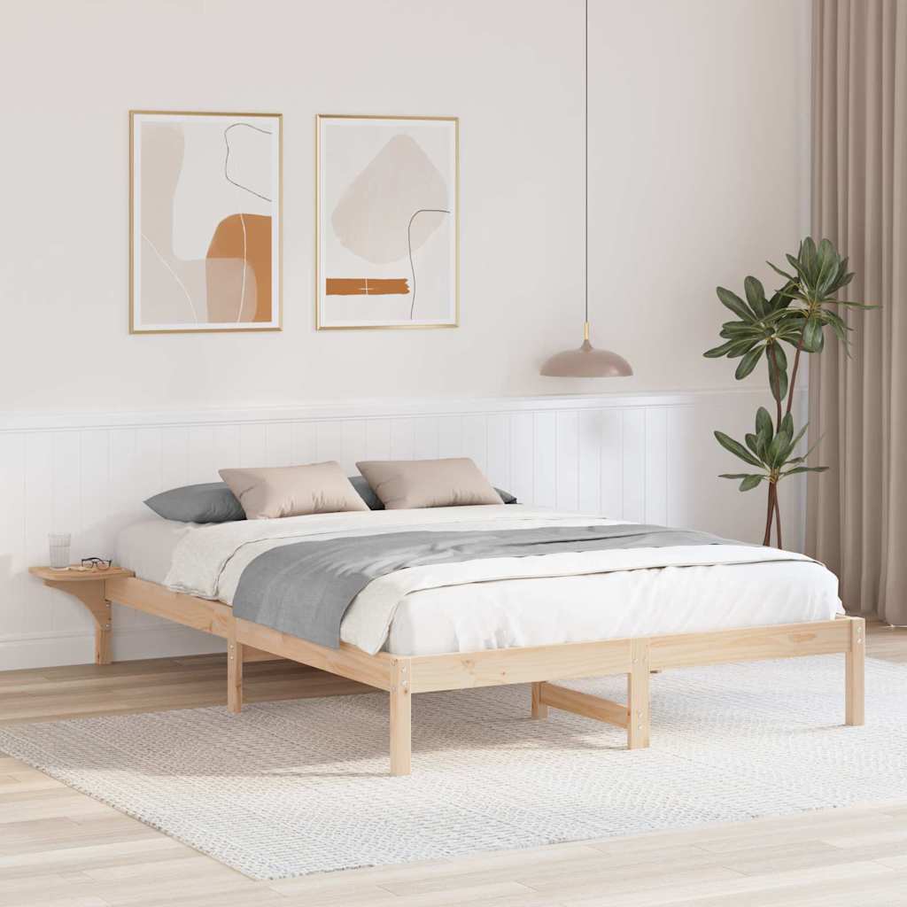 vidaXL Rete letto con comodini Marrone Marrone