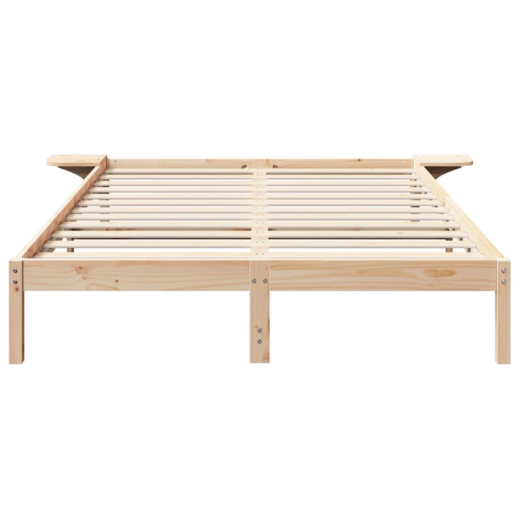 vidaXL Rete letto con comodini Marrone Marrone
