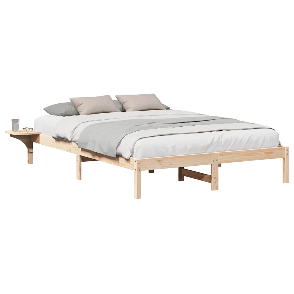 vidaXL Rete letto con comodini Marrone Marrone