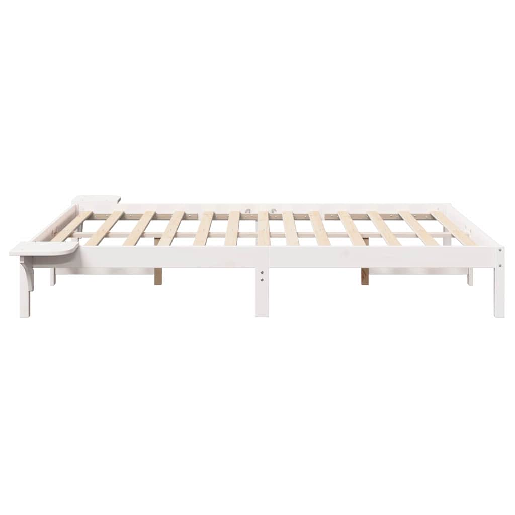 vidaXL Rete letto con comodini Bianco Bianco